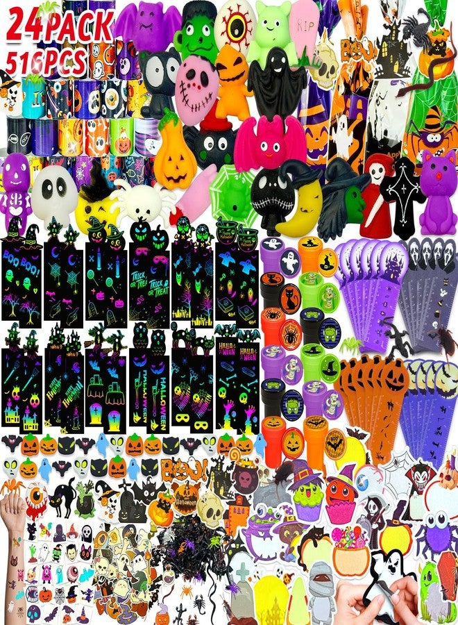 xFFFun 516PCS Halloween Party Favors Bulk for Kids, Goodie Bags Stuffers Stationery Set, Halloween School Treasure Box Toys Classroom Carnival Prizes for Kids, Non Candy Trick or Treat Gifts Bag Fillers - Image 1